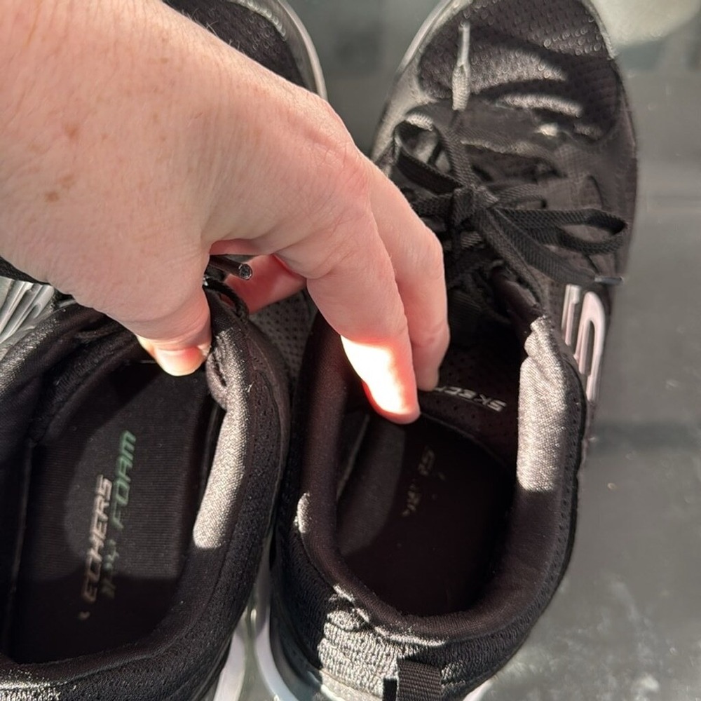 Skechers Black Mesh Lightweight Comfort Walking Training Sneakers - Picture 4 of 5